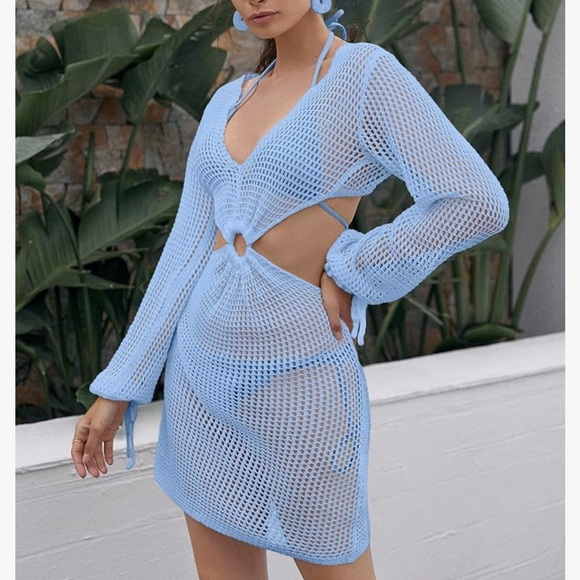 Amazon Other - MakeMeChic Crochet Swim Coverup Dress